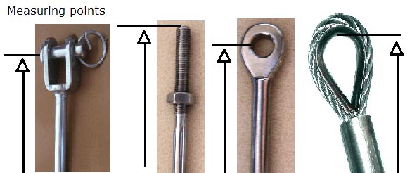 wire rope assemblies measuring points